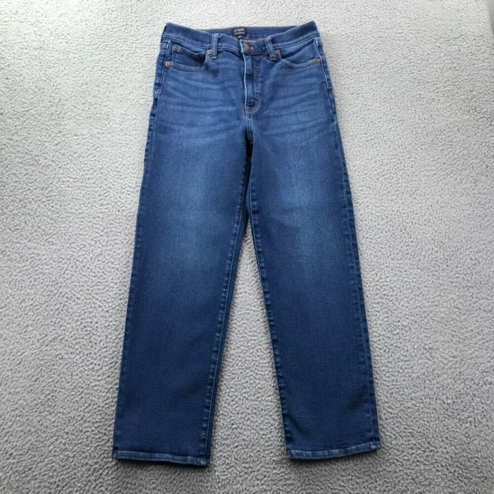 J CREW Factory Women Size 28 Stovepipe Straight Leg‎ Mid Rise Medium Wash Jeans